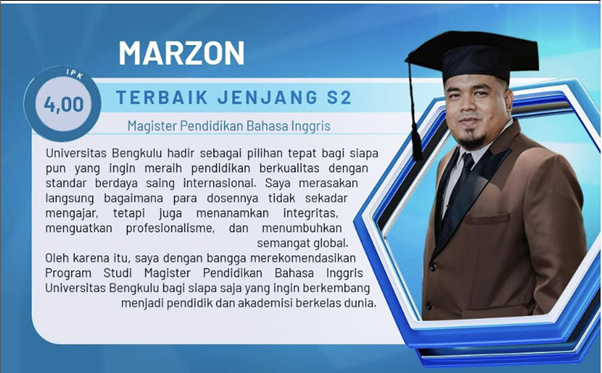 Marzon Effendi Named Best Graduate at Wisuda 111 UNIB